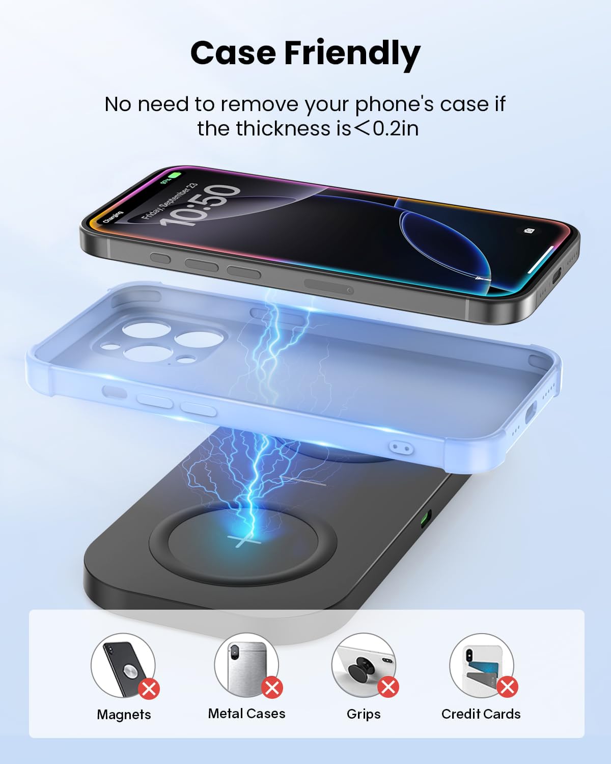 TAMOXI Wireless Charger, 10W Max Dual Charging Pad for iPhone 17/16/15/14/13/12/11/XR/X/8, Airpods 4/3/2/Pro, Samsung Galaxy S25/S24/S23/S22/S21, QC 24W Adapter, Charging Adapter
