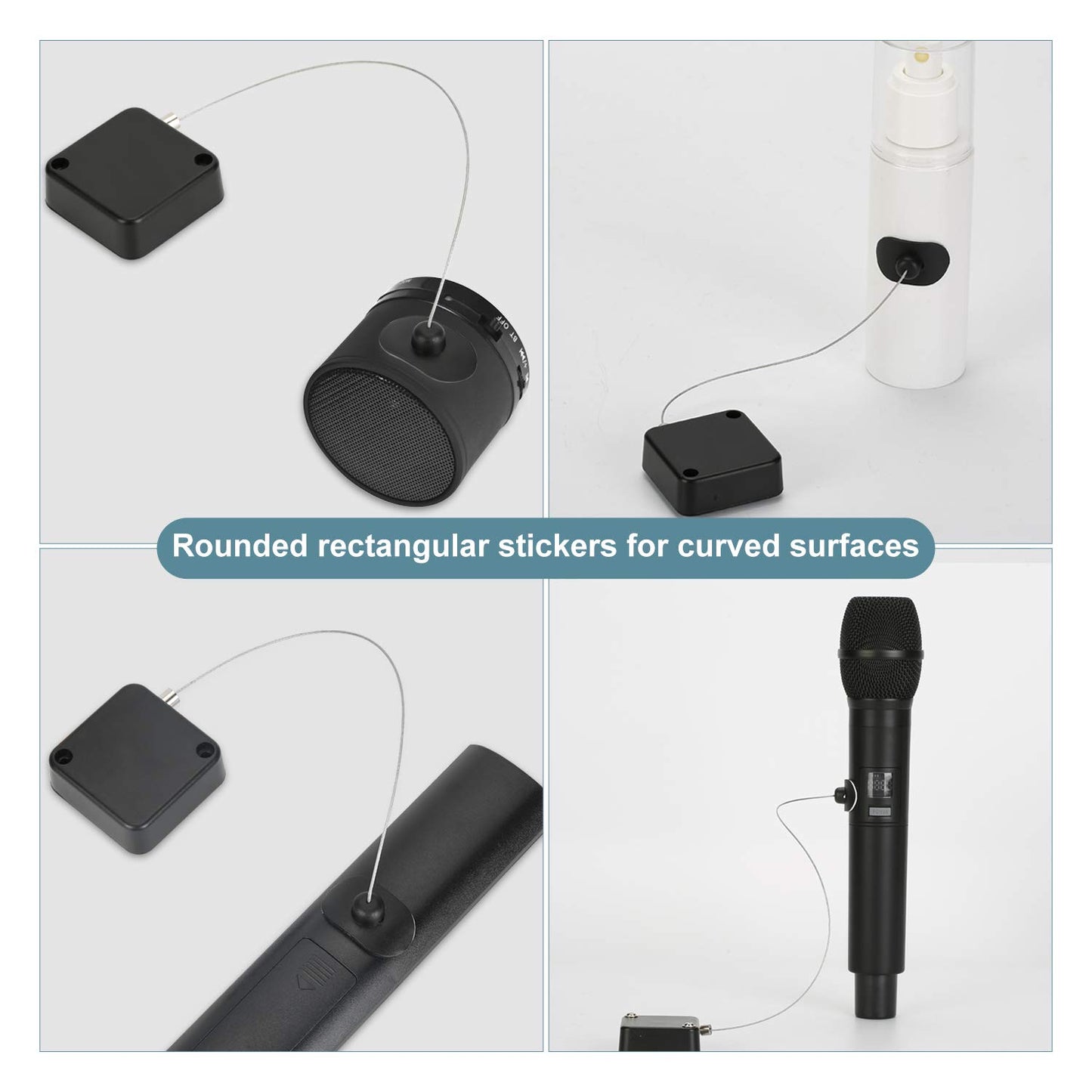 LORADAR 5Pack Retractable Security Cable Lock, Remote Control Security Lock, Remote Control Anti-Lost Rope for TV, DVD, Hardware Cable Lock ,No More Searching for The TV Remote