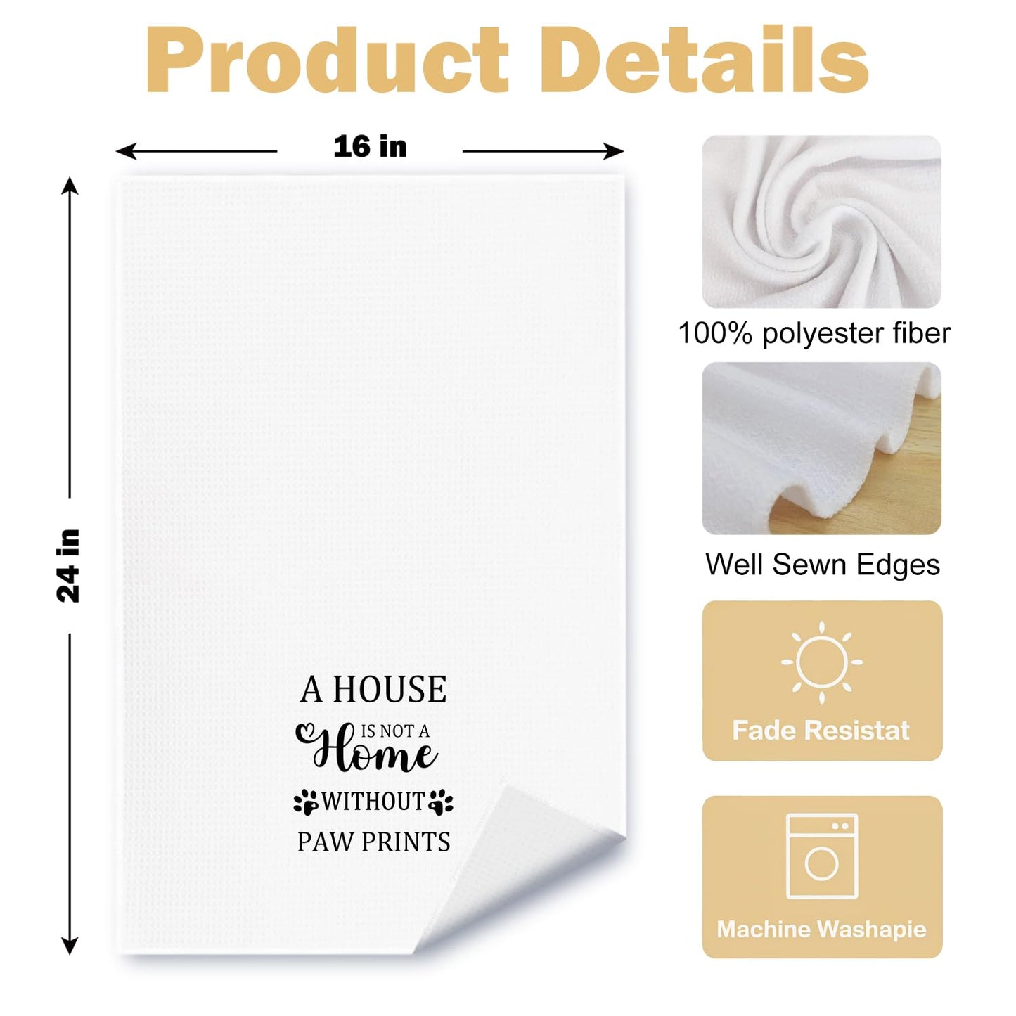 ArtisaEura Dog Mom Gifts Kitchen Towels, Gifts for Dog Lovers Hand Towels for Bathroom Decor, Pet Lover Gifts Dish Tea Towels for Kitchen Decor for Women Men, 16x24 Inch