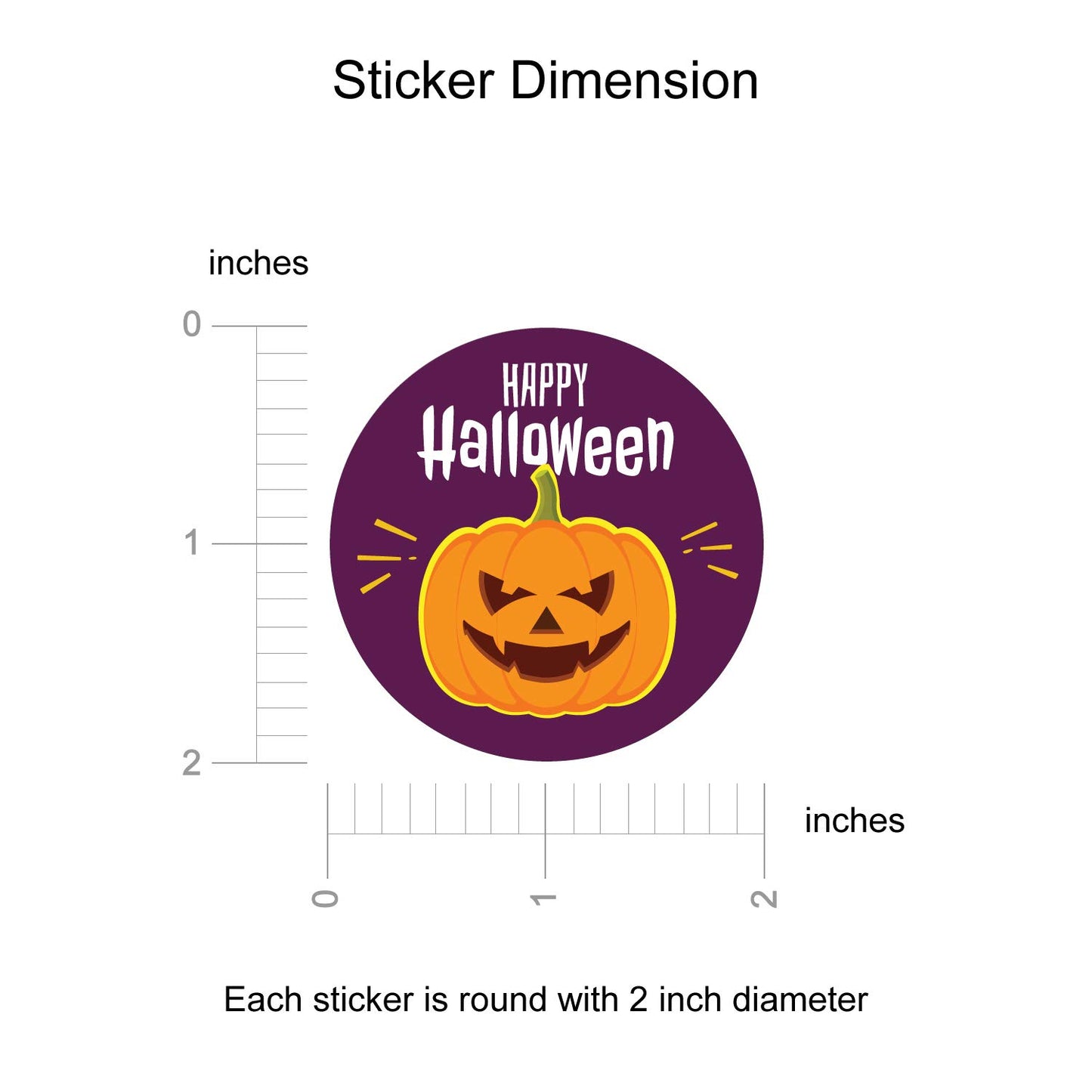 weRevel Halloween Party Stickers, 40 Count, 2 Inches, Round, 4 Unique Designs