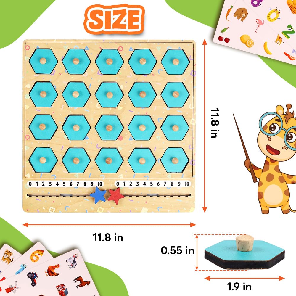KidSweeties Memory Game Box, Wooden Matching Games for Toddlers 3-8, toddler travel toys, roadtrip essentials for kids, Airplane/Car/Camping Activity, Ideal Christmas, Birthday Gifts (Basic)