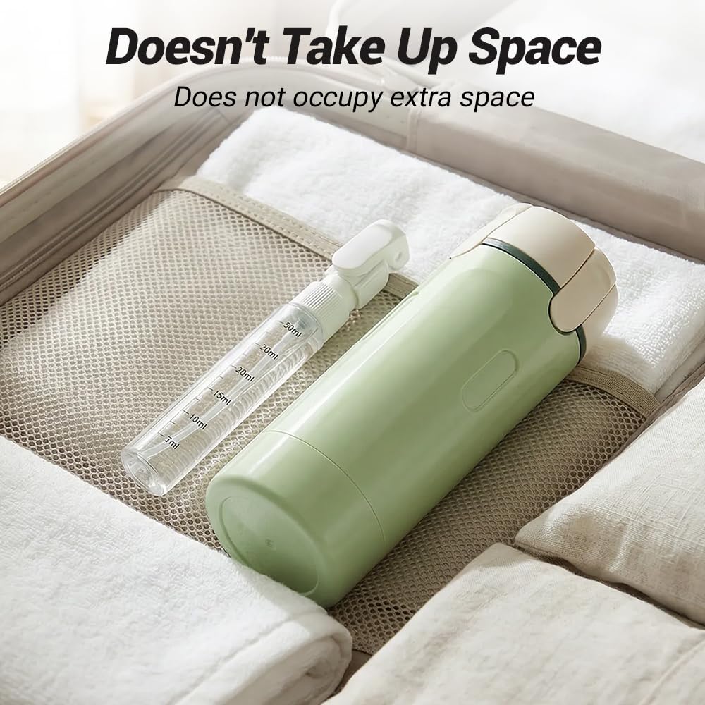 NOGCAW 4-in-1 Travel Dispenser Bottle Refillable, 2026 New 4 Pack 30ML Travel Bottles for Toiletries, Leak Proof Travel Size Containers, Shampoo and Conditioner Bottles (Green+White) (Green)