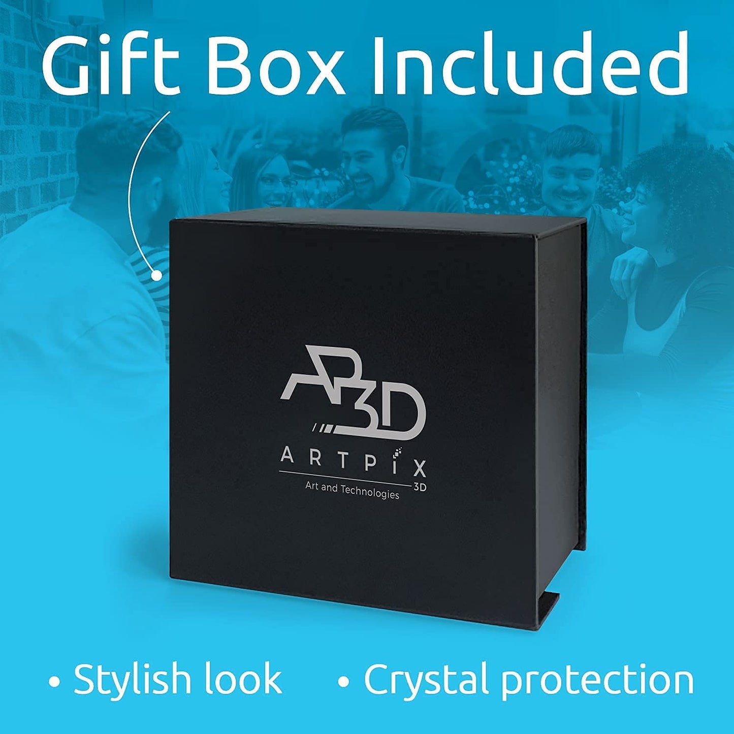 ArtPix 3D Crystal Photo, Personalized Gifts for Women, Wife, Her, Him, Men, Husband, Grandma, Customized Mothers Day Gifts for Mom With Your Own Photo, Custom Glass 3D Laser Etched Picture Frame Heart