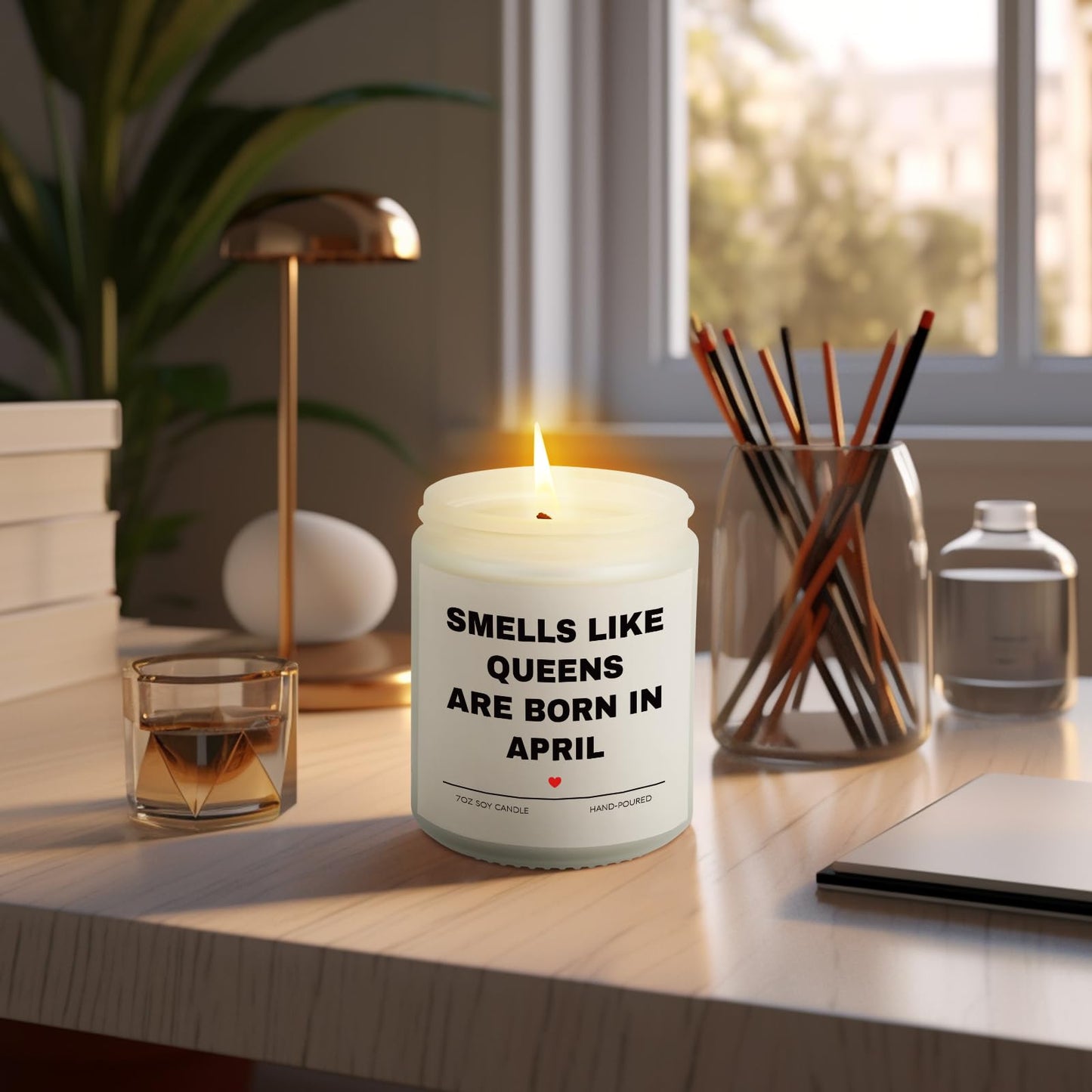 Aremdys Birthday Gifts for Women, April Candle for Queens are Born in April, 30th 40th 50th 60th 70th Happy Bday Gifts Idea for Women Sister Mom Friend from Men Sister Son Friends, 7OZ Scented Candle