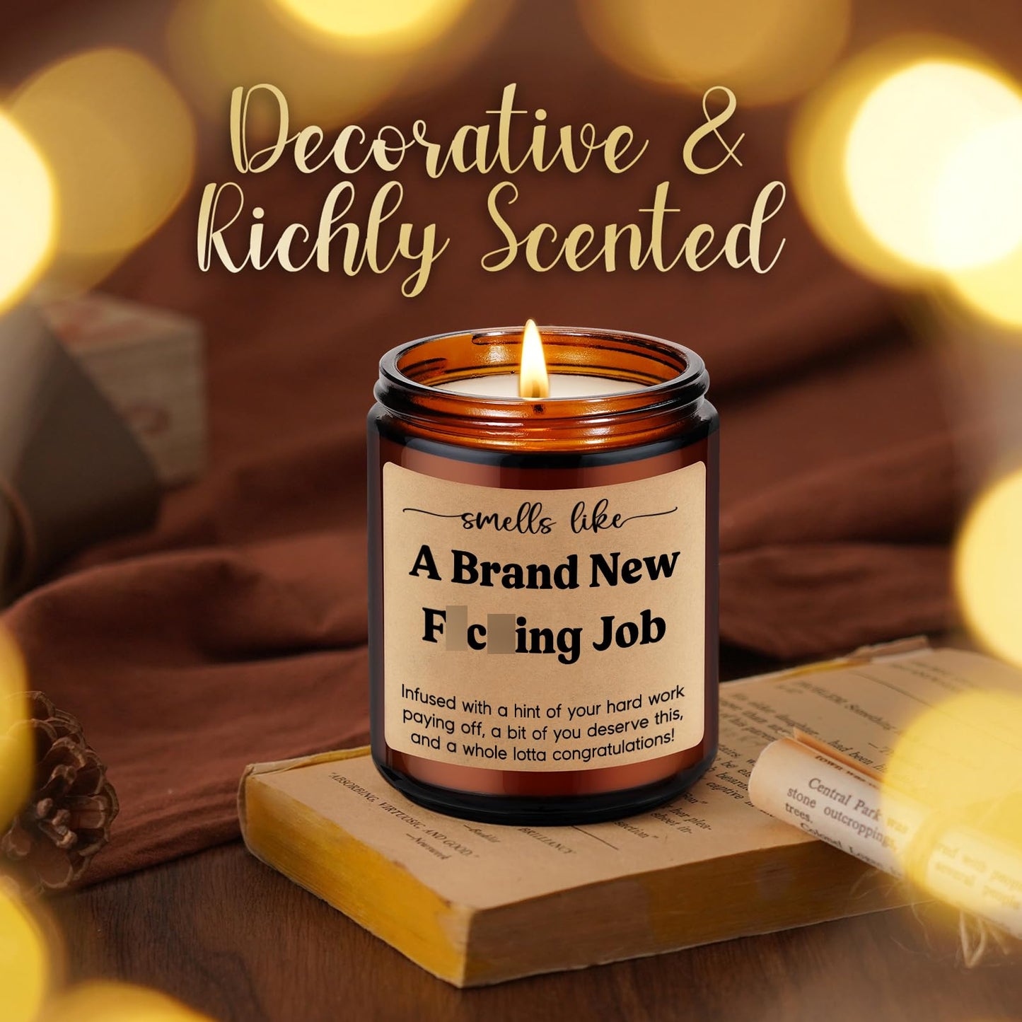 LEADO Scented Candle, New Job Gifts for Women, Men - Congratulations Gifts, Leaving Work, Promotion Present for Women, Friend, Boss - Congrats on New Job, Funny Presents for Coworker Leaving