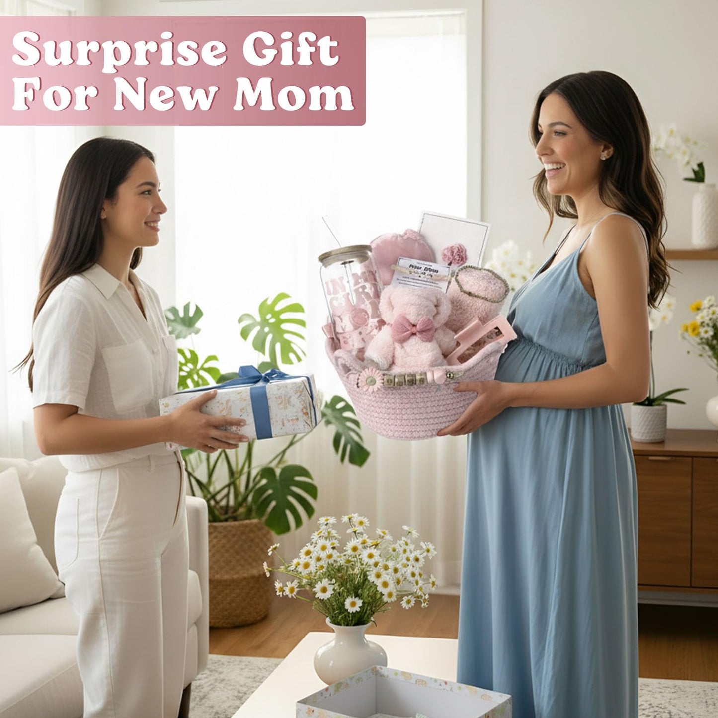 Newwiee 12 Pcs New Mom Package After Baby New Mom Gifts Set After Birth Baby Shower Gift Set with Blanket Postpartum Essentials for Mother Kit Pregnancy Gifts for First-time Mothers, Mommy
