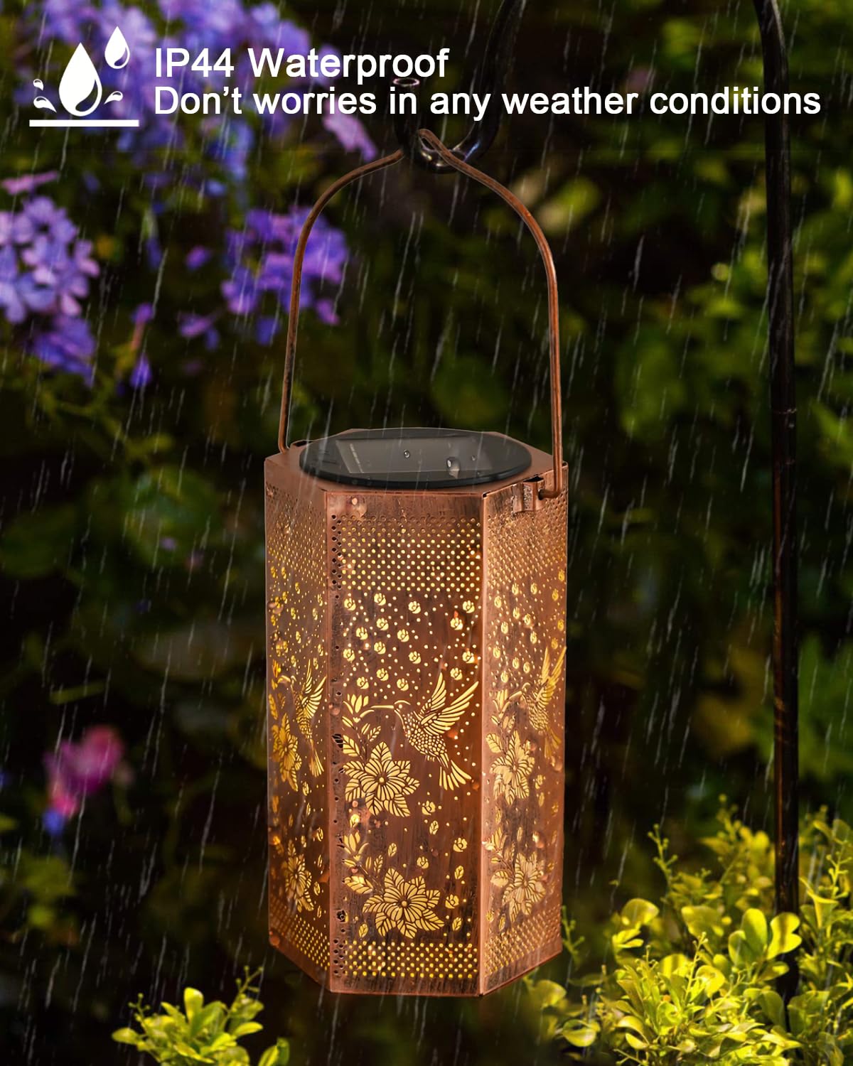 Hummingbird Solar Lantern Outdoor Waterproof - Birthday Gifts for Women Mom Grandma, Mothers Day Gifts, Solar Lights Outdoor Garden Decor for Outside
