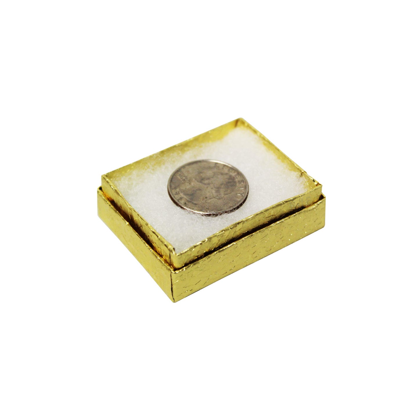 MOOCA 100 Pcs Cotton Filled Cardboard Paper Gold Jewelry Box Gift Case, Number 11, 2 1/8 x 1 5/8 x 3/4 in, Gold Color