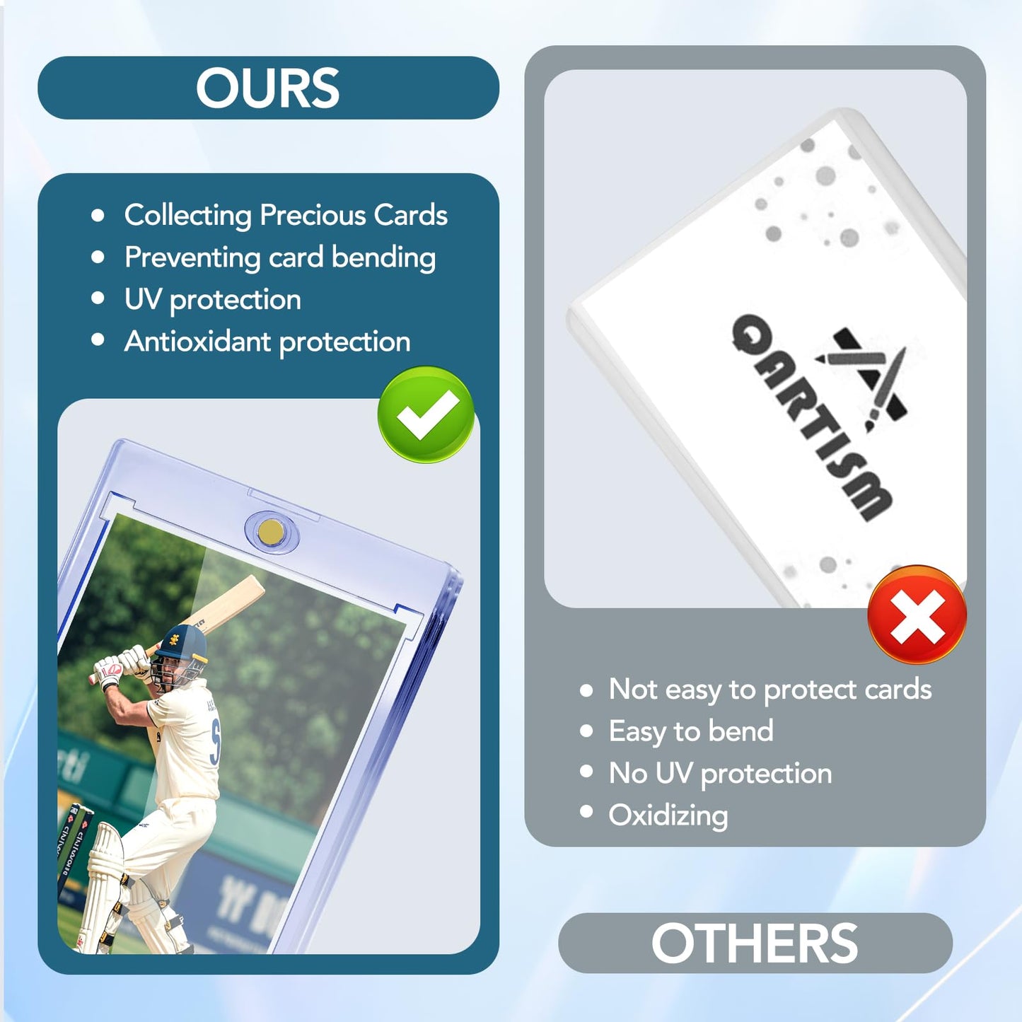 ZENOWICK 64ct Magnetic Card Holders, 35pt One Touch Card Holder, U-V Protection Hard Plastic Case for Trading Cards, Display Case for Sports, Baseball, Football, Game Cards