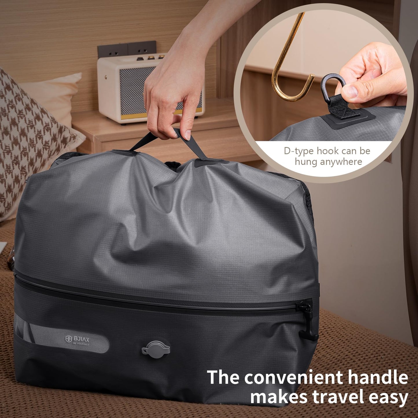 Vacuum Bags for Travel with Pump,Reusable Compression Packing Cubes to Save Space for Luggage and Backpack with IP68 Waterproof,Vacuum Seal Bags for Clothing travel(2packbag with Pump)
