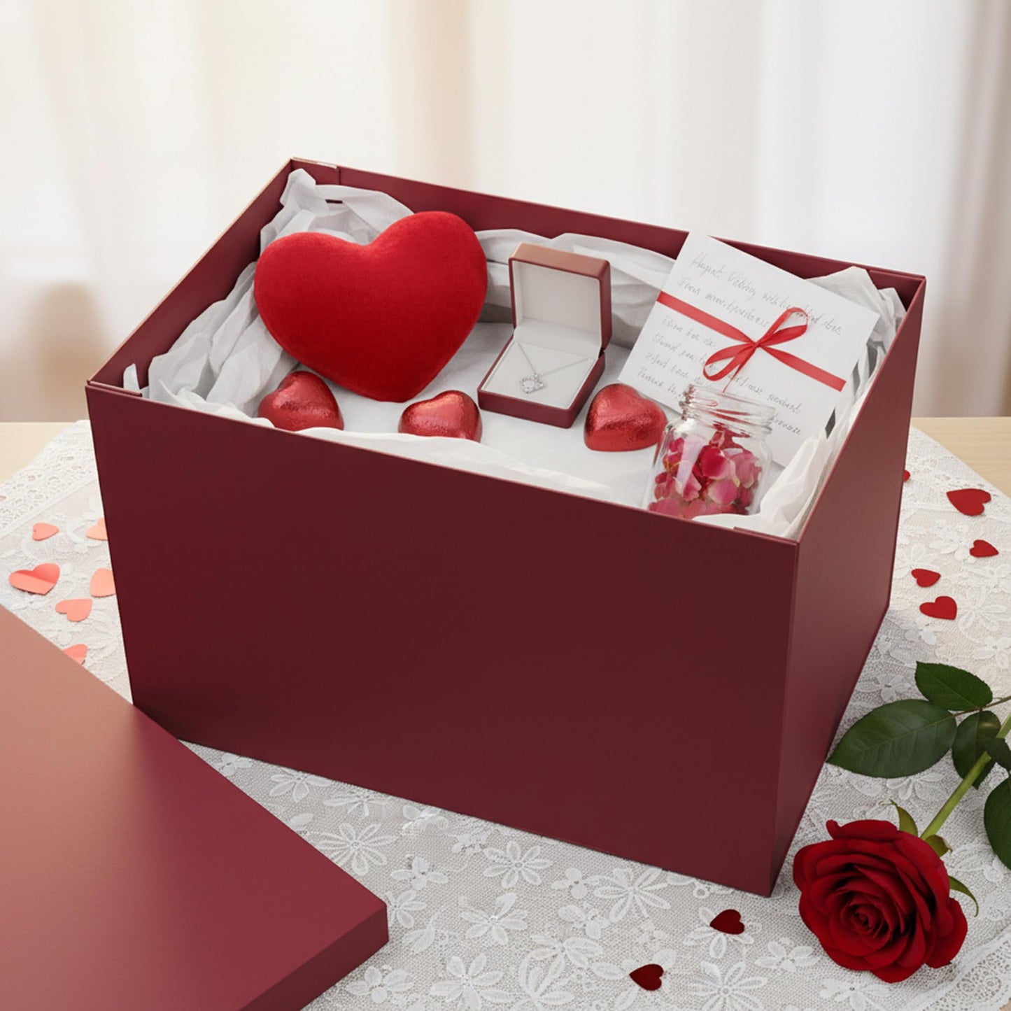 YINUOYOUJIA Extra Large Gift Box,17x11x11 Inches Burgundy Gift Boxes with Lids for Presents,11-inch Deep Gift Box for Wrapping Gifts.Ideal for Birthday,Weddings,Anniversary,Christmas or Business.
