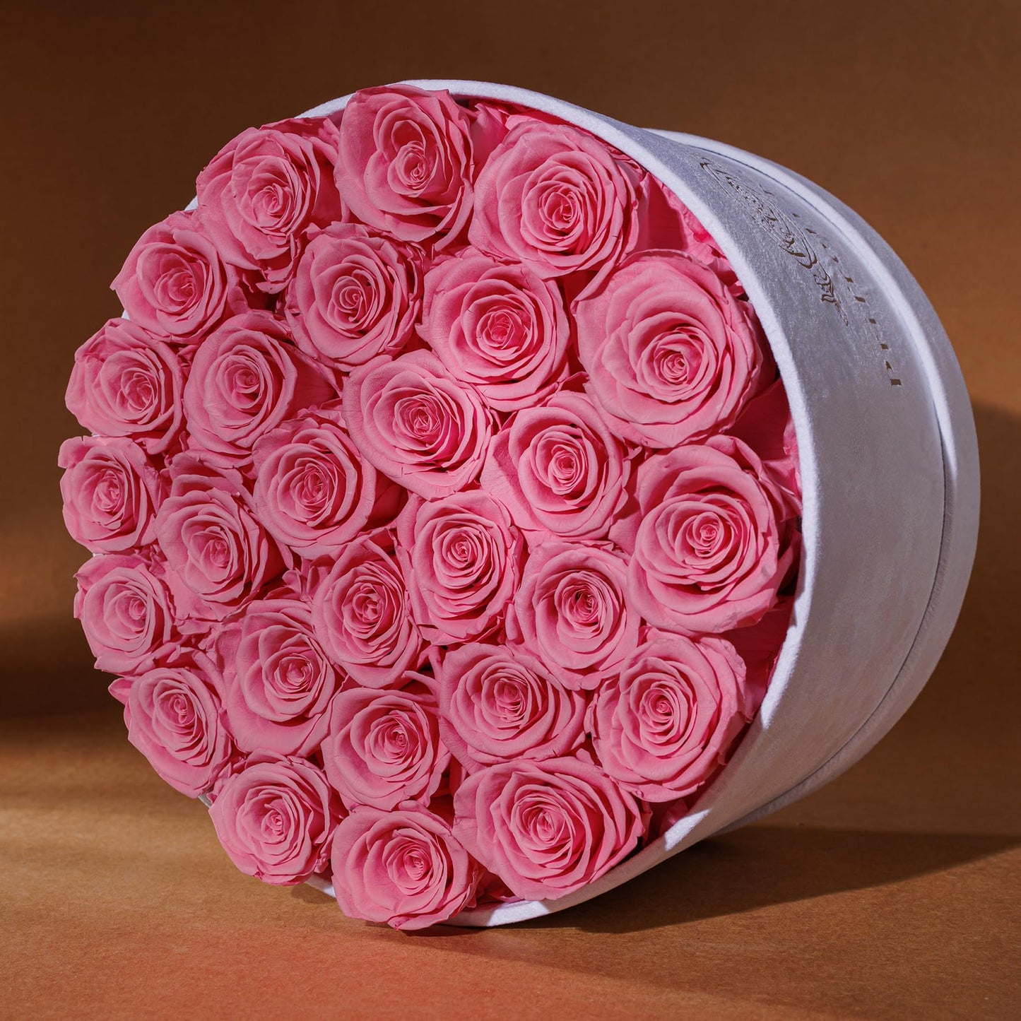 Prifroti 27 Flowers in a Luxury Suede Box, Birthday Gifts for Women, Preserved Flowers, Mothers Day Roses Gift for Mom, Light Pink