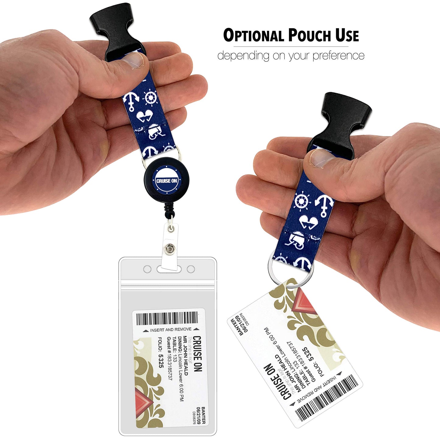 Cruise On Cruise Lanyard for Ship Cards ā 2-Pack Retractable Badge & Waterproof Key Card Holder for Ship Cards ā Cruise Essentials 2026-2027, Perfect for Travel & Vacation (White & Blue)