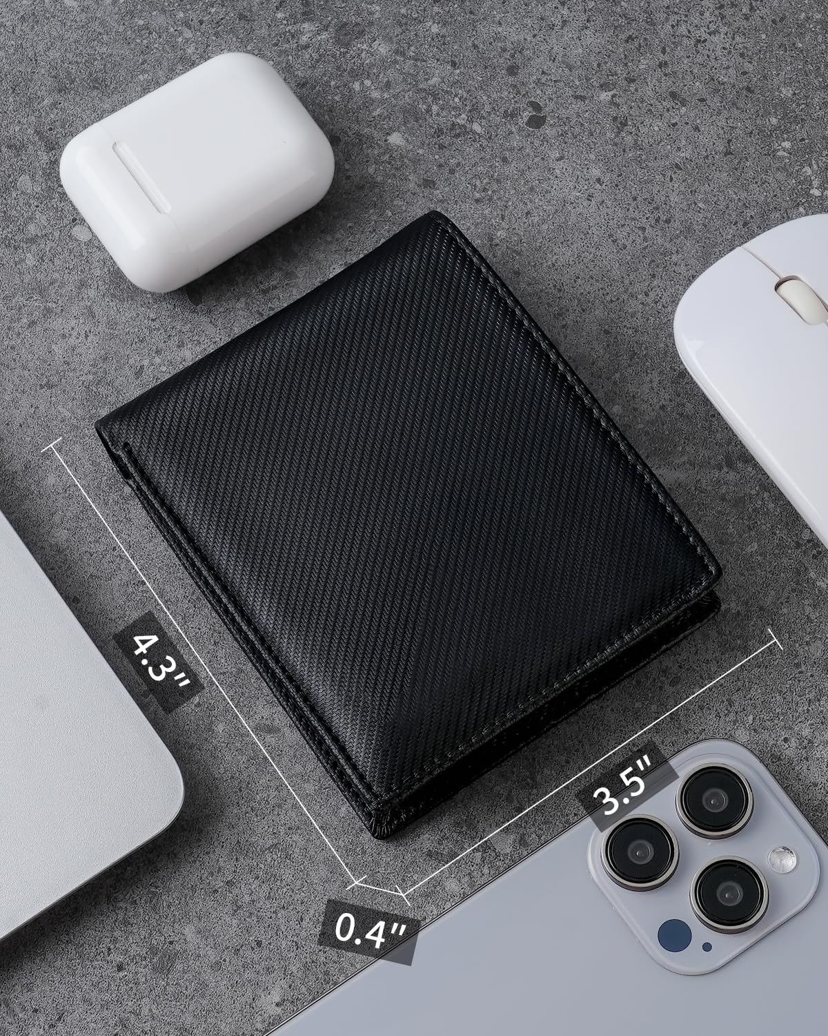Mens Genuine Leather Bifold RFID Blocking Wallet with 14 Card Slots, ID Window & 2 Cash Pocket - Includes Gift Box