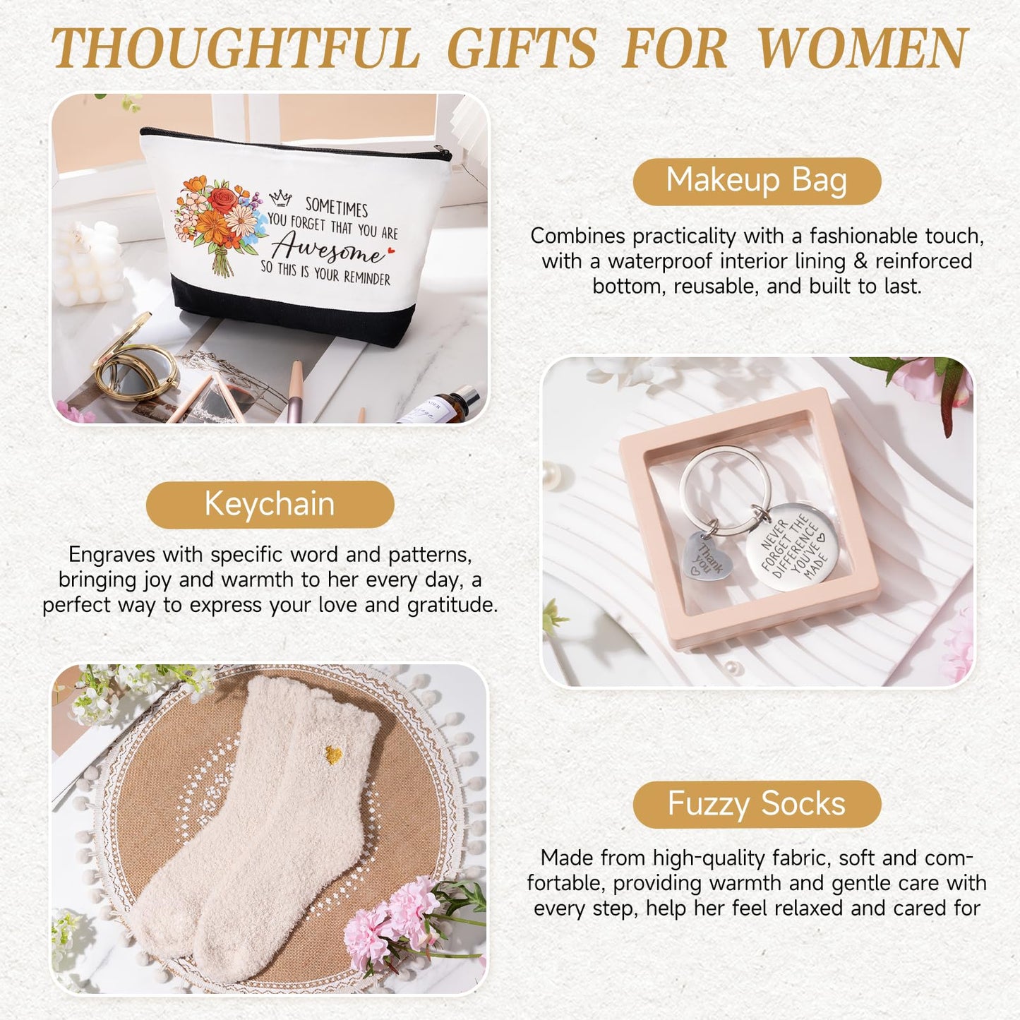 iAOVUEBY Thank You Gifts for Women, Employee Appreciation Gifts for Coworkers Teacher Nurse Boss Mom Farewell Retirement Thank You Gift Box, Canvas Tote Bag Tumbler Gratitude Gift Baskets