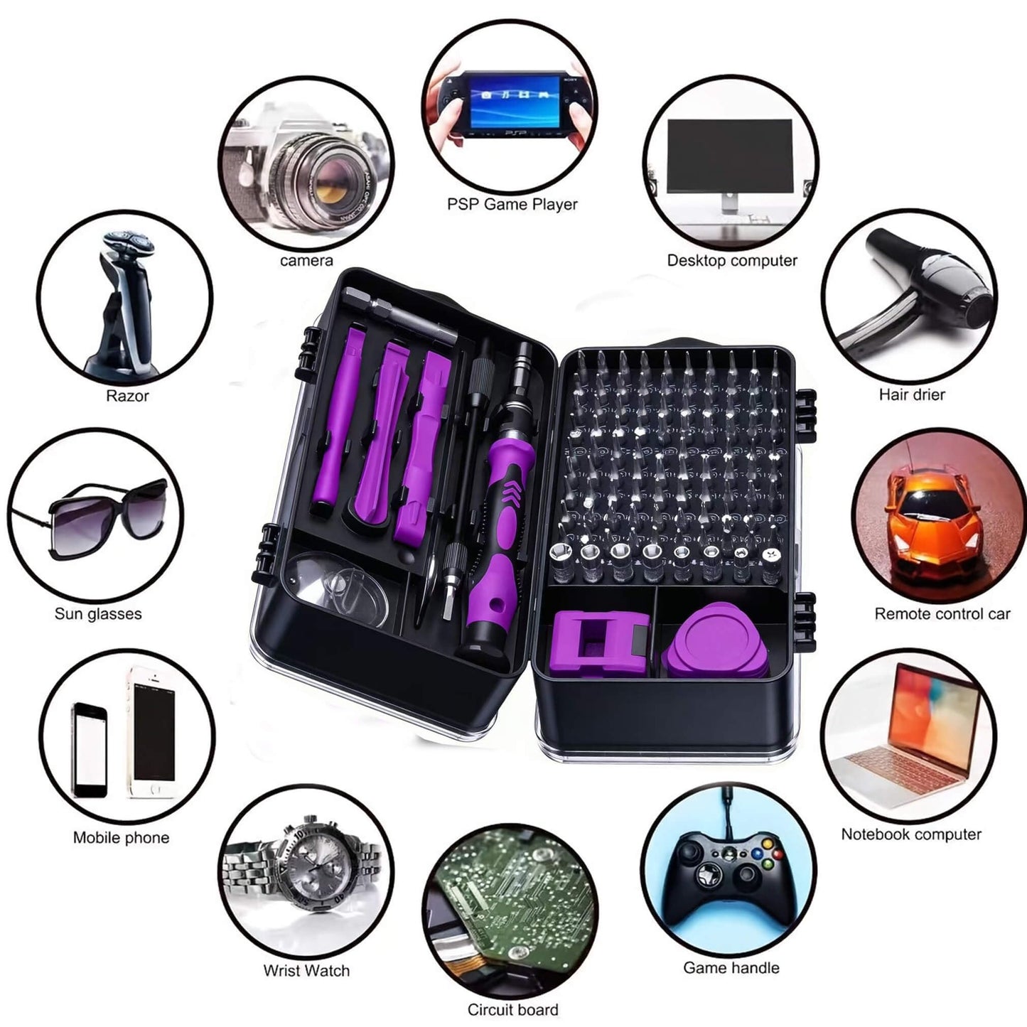 115 in 1 Precision Screwdriver Set with Torx Triwing Bits,Magnetic Mini Screwdriver Kit for iPhone, MacBook, Computer, Laptop, PC, RC, PS4, Xbox, Eyeglasses, Watch