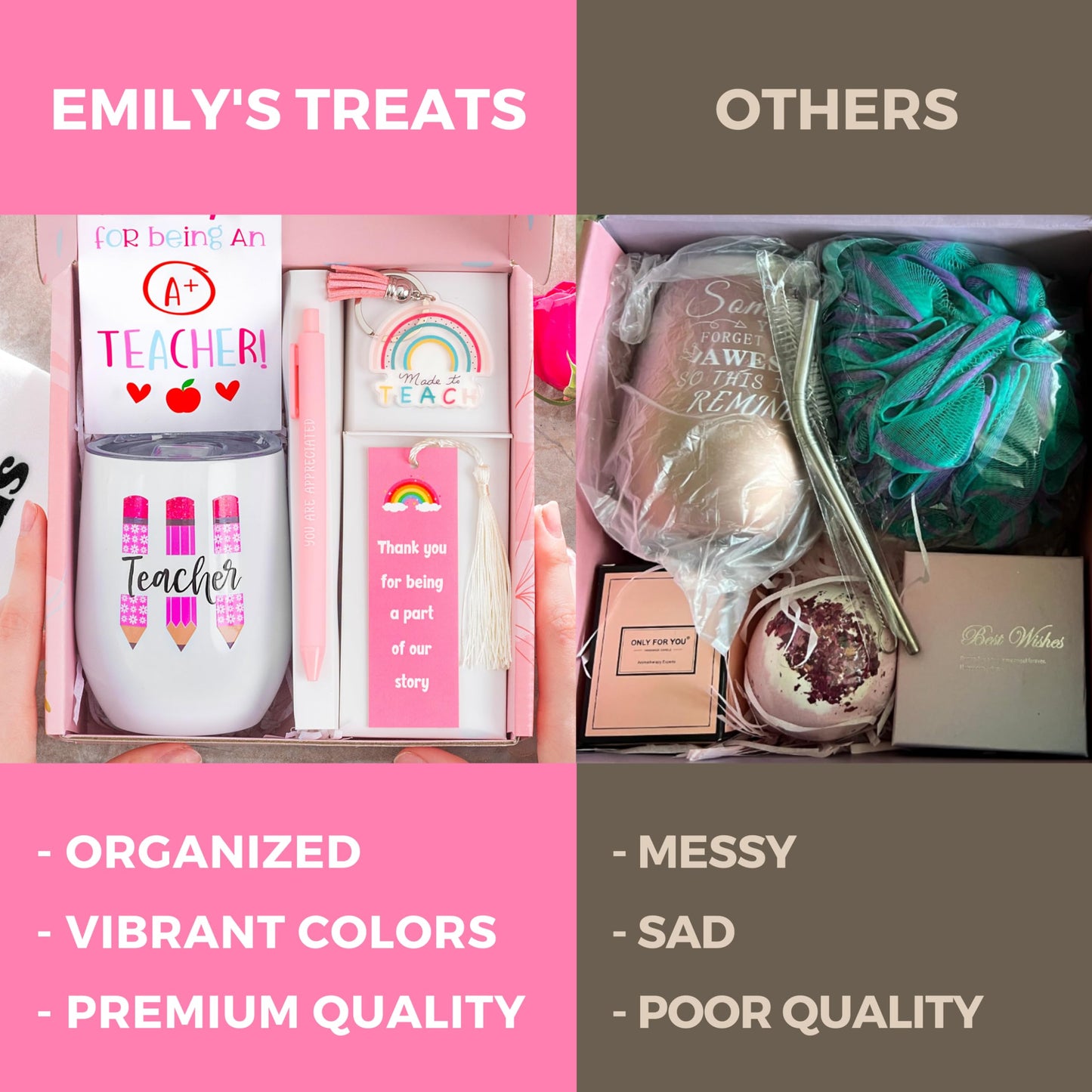 Beautiful Teacher Gifts For Women - 6 Pcs Teacher Gift Box, Teacher Christmas Gifts, Teacher Appreciation Gifts, Gifts For Teacher Birthday, Best Teacher Gift Basket