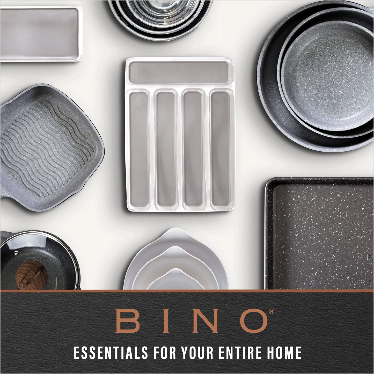 BINO | Plastic Storage Bins, Large - 2 Pack, Clear | THE SOHO COLLECTION | Pantry Organizers and Storage Containers | Fridge Organizer Bins | Kitchen Cabinet Organizer | Medicine Cabinet Bin