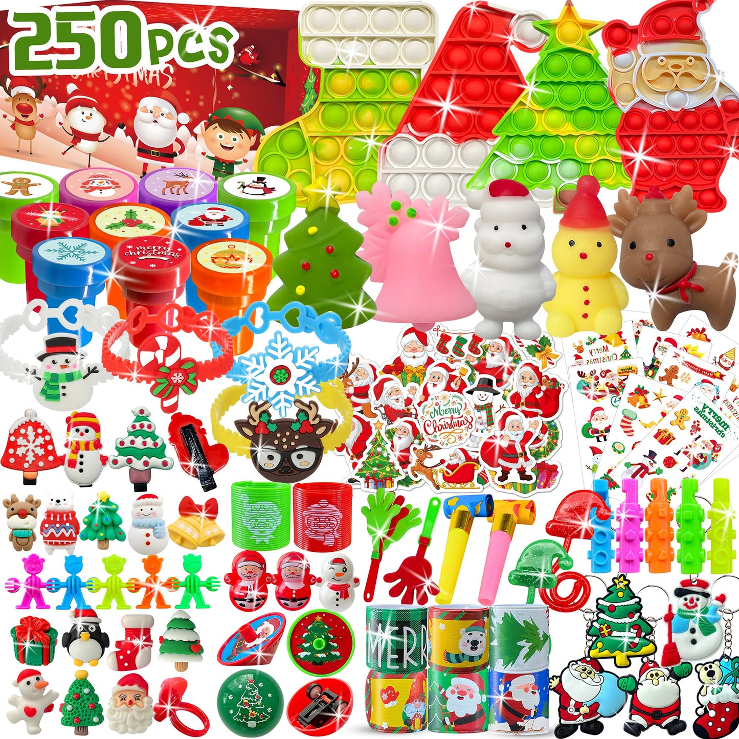 Christmas Toys Assortment For Kids Party Favors, Stocking Stuffers for Kids,Goodie Bag Stuffers, Gifts Prizes For Classroom Rewards, Stuff Fillers for Advent Calendar, Birthday Pinata Stuffers