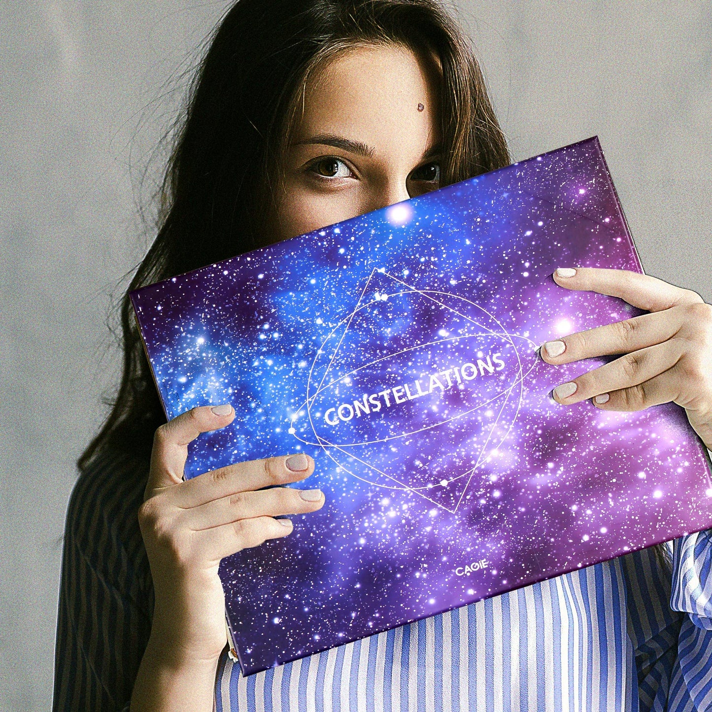 CAGIE Starry Constellation Lock Diary Set Gift Box with Pen & Tapes Secret Diary with Lock for Kids Girls Women Purple Journal Kit with Lock for Anniversary Birthday Holiday(Gemini)