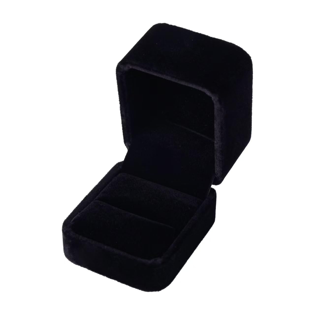 Niche-Finds Black Velvet Ring Box – Luxury Soft Velvet Jewelry Gift Box for Engagement, Wedding, Proposal & Storage (2.5″ Square)