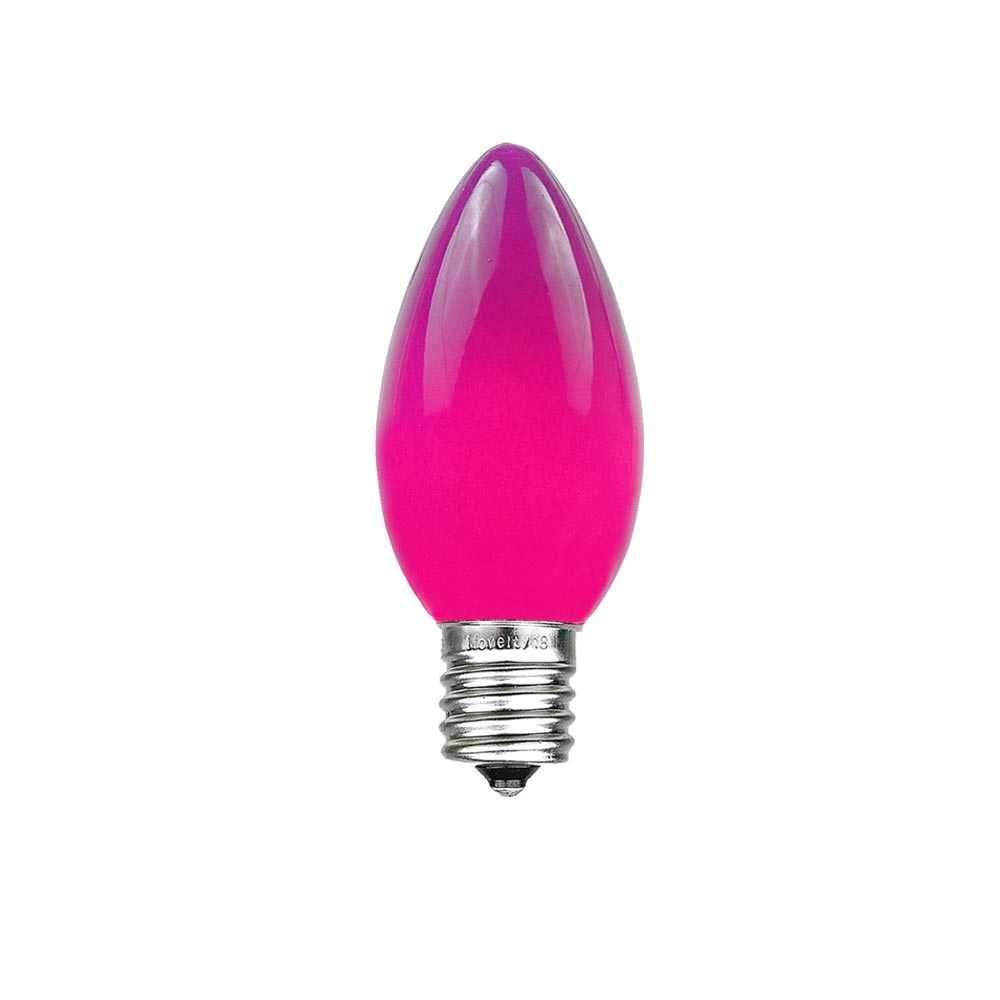 Novelty Lights C7 Christmas Lights Set - Purple Opaque Bulbs - 25 Foot Green Wire - Indoor/Outdoor Use