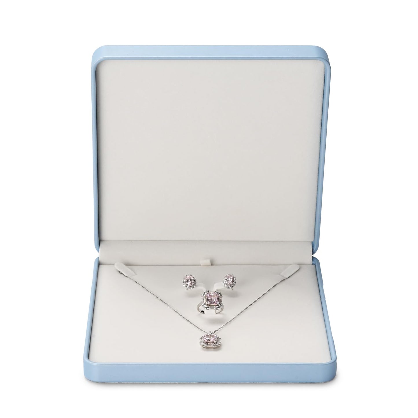 Oirlv Luxury Leather Jewelry Set Box Big Necklace Storage Case Jewelry Gift Box for Bracelet Necklace Earring Ring(Sky Blue)