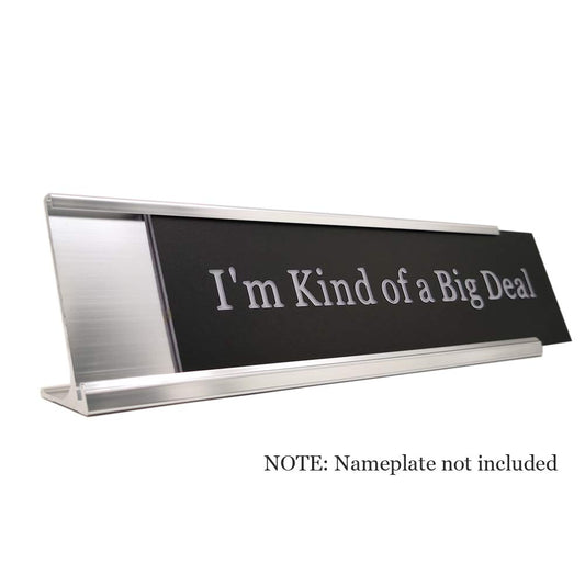 2" x 10" Aluminum Name Plate Desk Holder, Office Business Desk Sign Holder Desktop-5 Pack (Silver)