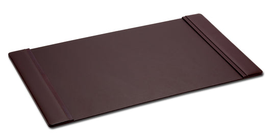DACASSO Leather Desk Pad with Side Rails - Luxury Leather Desk Blotter for Writing - Executive Desk Surface Protector - (Chocolate Brown, 22” x 14”)
