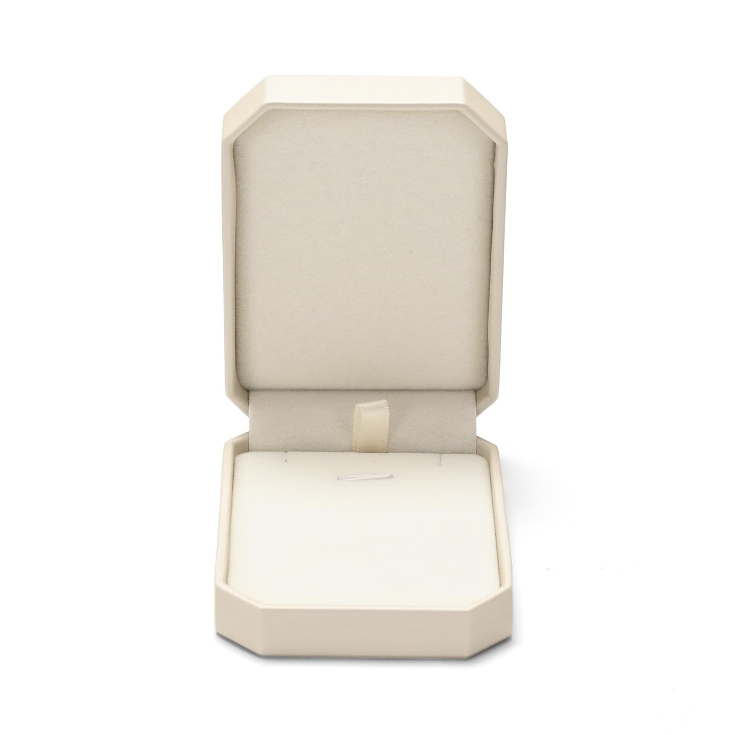 Woodten Beige Small Necklace Box PU Leather Jewelry Gift Box for Pendant Necklace Octagonal Jewelry Pendant Gift Box