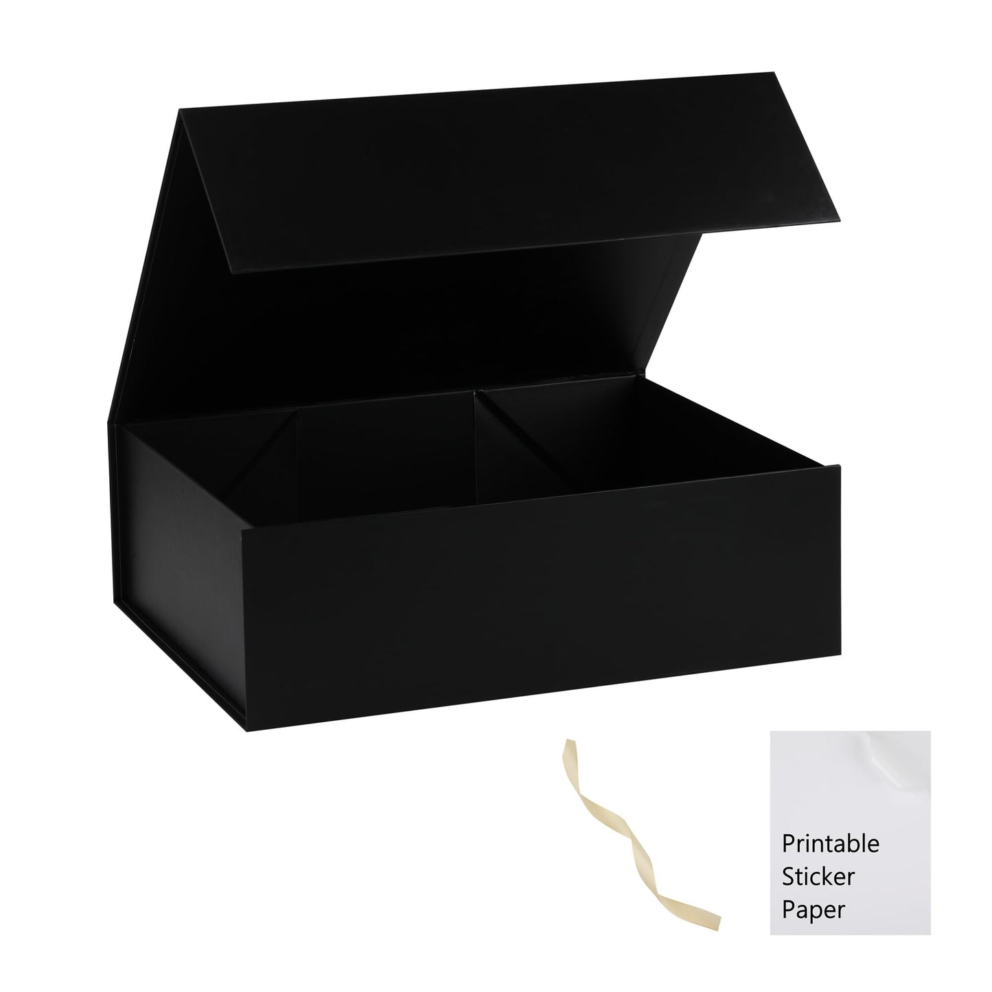 MUMUPACK Black Gift Box,19x16x6 Extra Large Gift Boxes With Lids For Presents Includes Ribbon And Diy Printable Sticker Paper,Bridesmaid Proposal Box,Magnetic Gift Box For Birthday,Wedding,Graduation