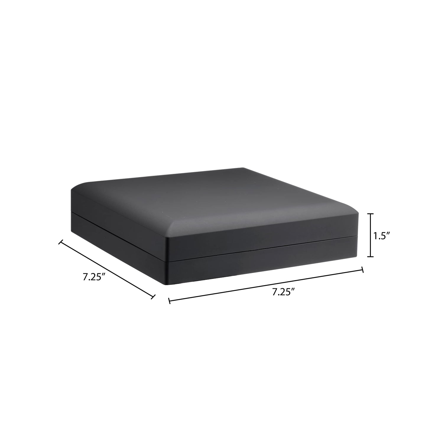 Allure - Large Necklace Box With LED Light, Square Shaped, Elegant Diamond Necklace Case, For Unique Proposal, Engagement Or Wedding, Luxury Black Velvet Interior Jewelry Display Gift Box