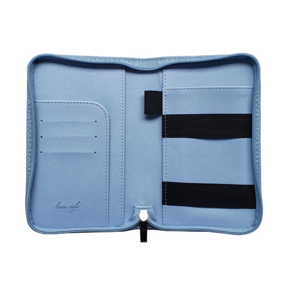 Phone Charging Passport Holder with Removable Fast Charging Power Bank that holds money, cards, phone, travel docs- RFID Blocking - Compatible with All Phones - Travel Accessories (Sky Blue)