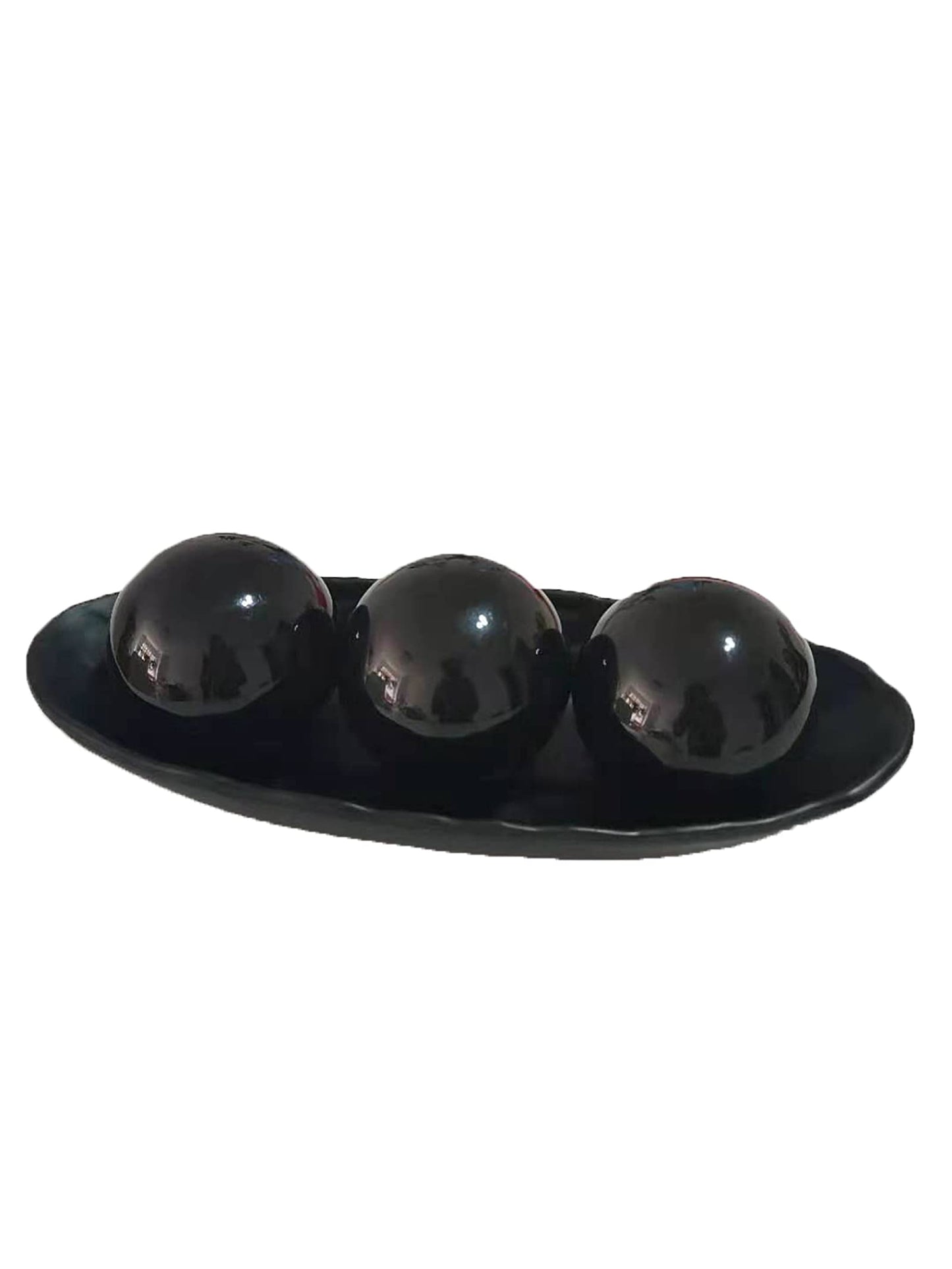Home Decor Tray and Orbs Balls Set of 3,Ideal Gift for Weddings Special Occasions and for Decorative Accents Centerpiece in Your Living Dining Room Coffee Table,Spheres House Decorations