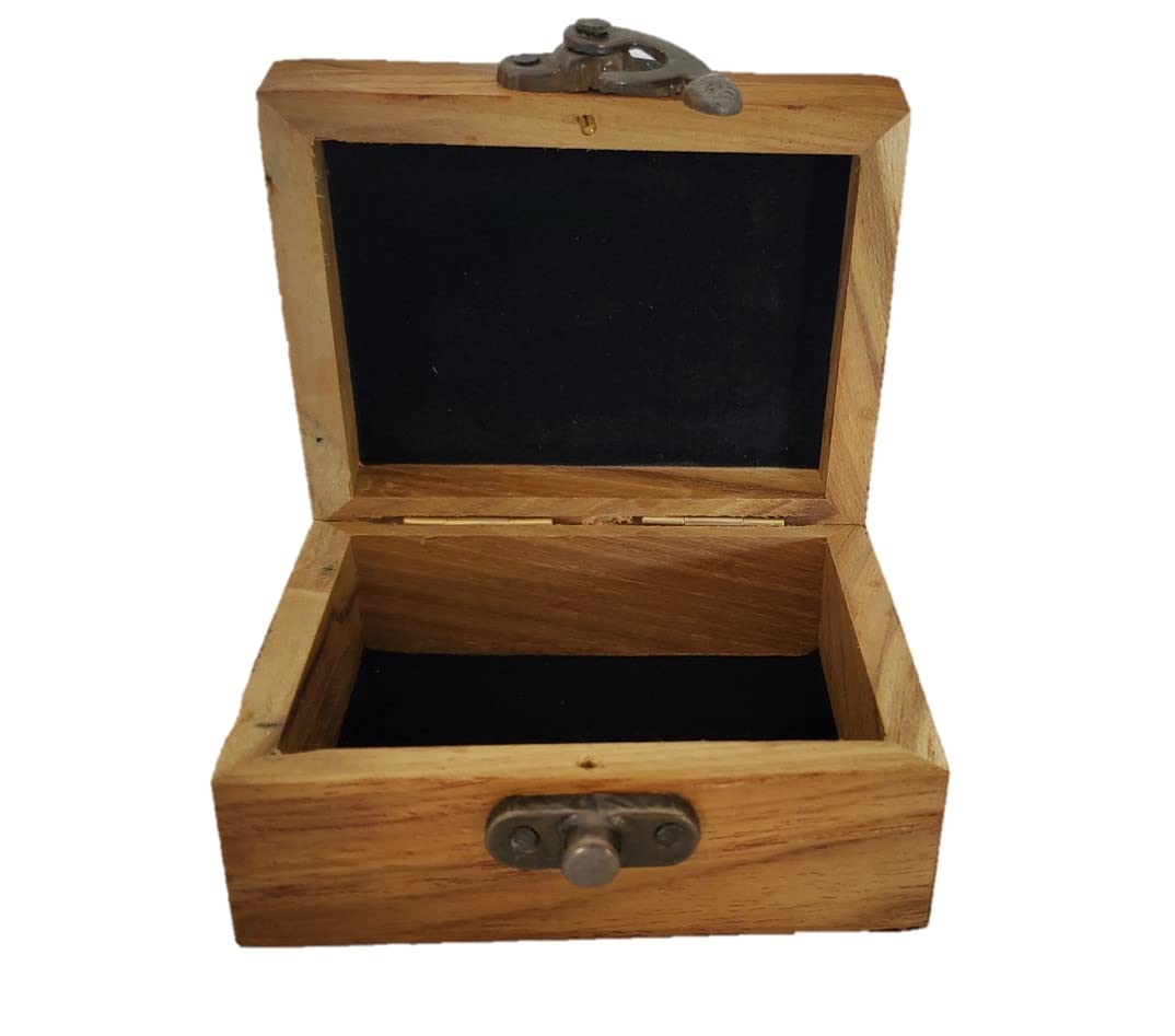 JB&C Premium Jewelry Box - Small Wooden Rosary Box Holder, 3.75 x 3 x 2 inches for First Communion, Prayer Cross Trinket Box, Decorative Jewelry Storage