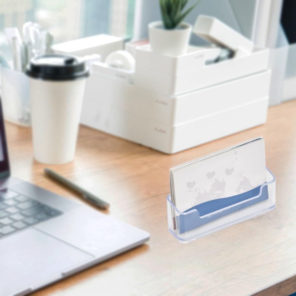 TIMESETL 18Pack Business Card Holder for Desk, Clear Acrylic Office Business Card Holder Display Plastic Business Card Stand Acrylic Desktop Business Card Holders for Exhibition, Home & Office