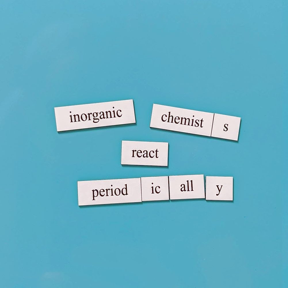 Chemistry Word Magnets Kit - Funny Nerdy Poetry Set for College to PhD & Professional Chemists- Ideal Cool Geek Tech Gifts Office Refrigerator-Magnetic White Board - Perfect for STEM Students & Adults