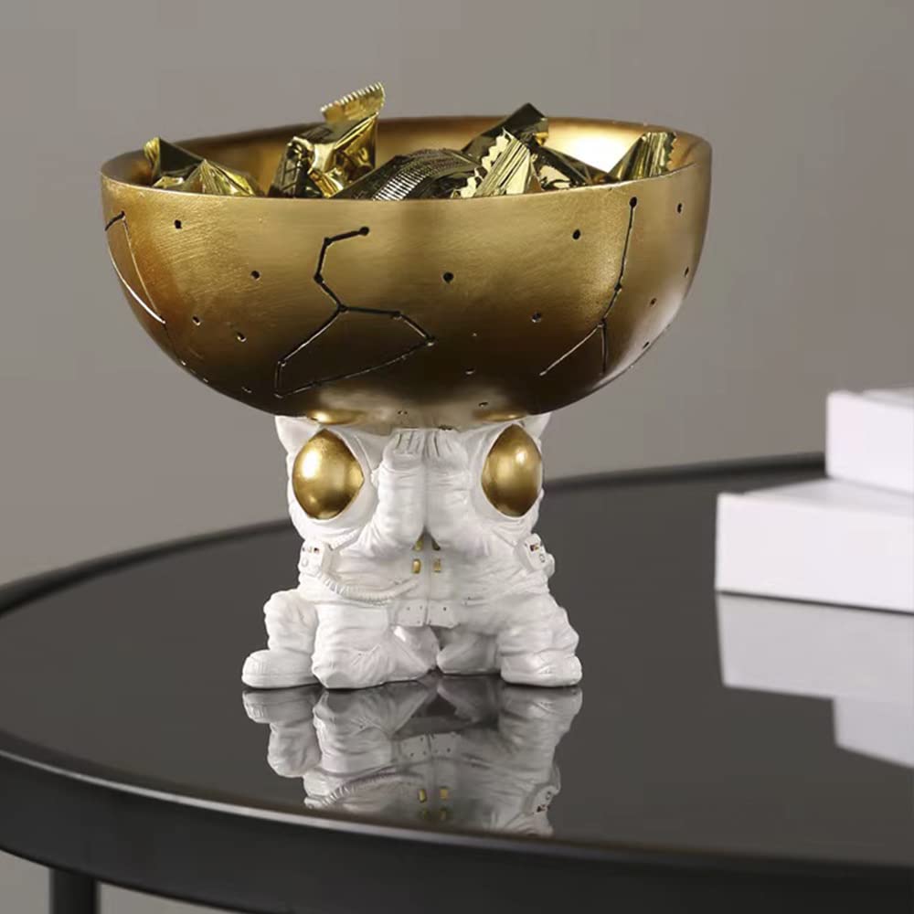 BUTILIVEEN Astronaut Decorative Bowl for Sundries, Spaceman Candy Bowl, Key Holder and Jewelry Storage Box, Astronaut Decor, Gifts for Spaceman Lover, Resin, 5.09" W