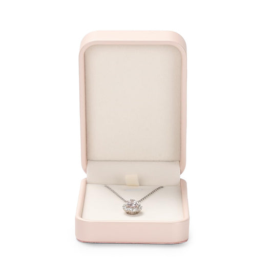 Papten PU Leather Necklace Gift Box Velvet Interior Jewelry Gift Box Necklace Bracelet Chain Case for Wedding Birthday Mother's Day,Valentine's Day (Pink)