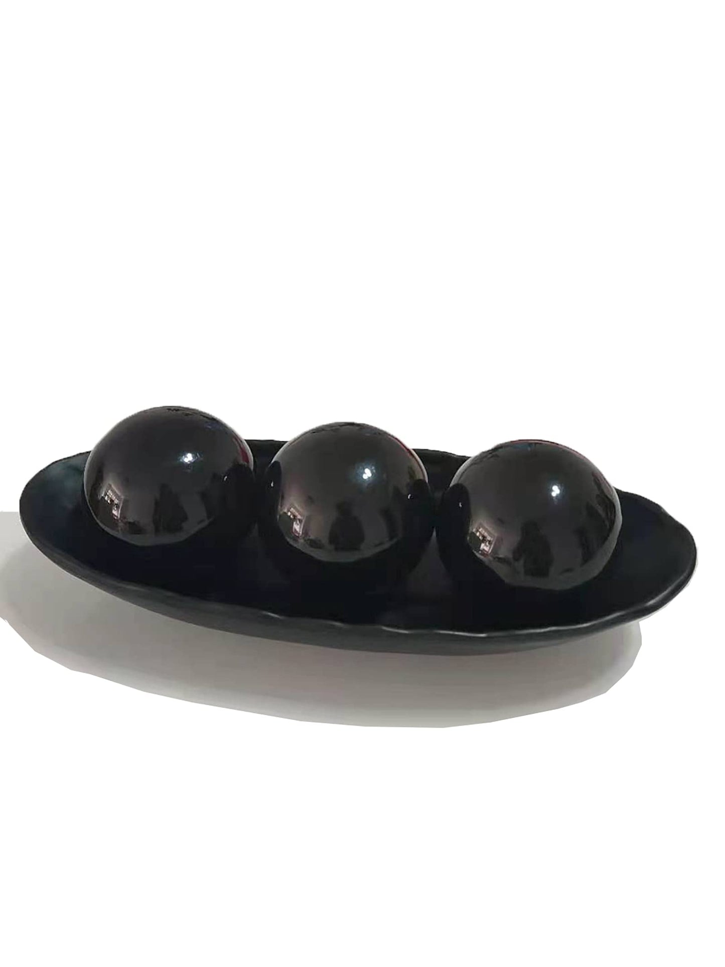 Home Decor Tray and Orbs Balls Set of 3,Ideal Gift for Weddings Special Occasions and for Decorative Accents Centerpiece in Your Living Dining Room Coffee Table,Spheres House Decorations