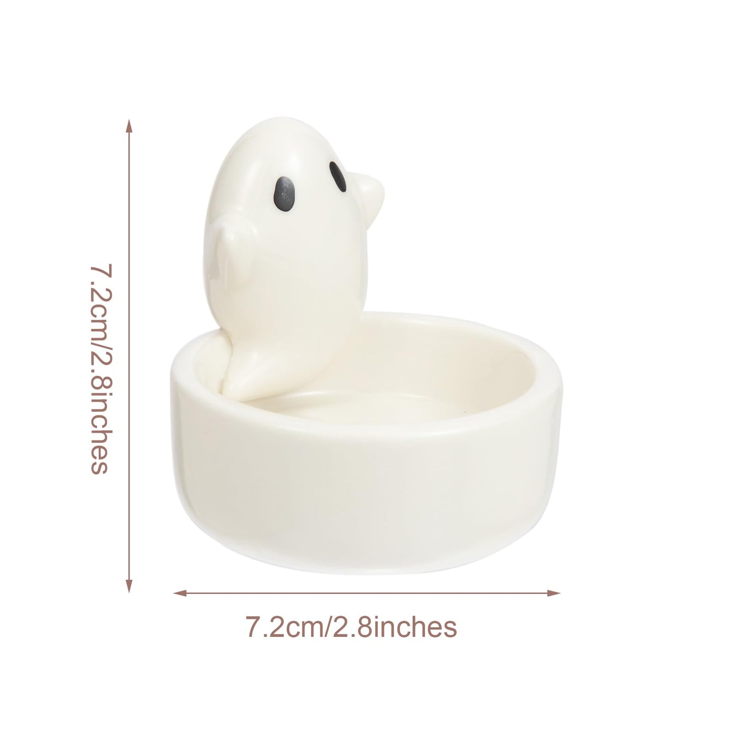 Lucklybestseller Cute Cartoon Small Ghost Candle Holder,White Handmade Ceramic Candlestick,Tea Light Holders,Halloween Decorative Candlestick,Gift for Lovers Mothers Friends(Ghost)