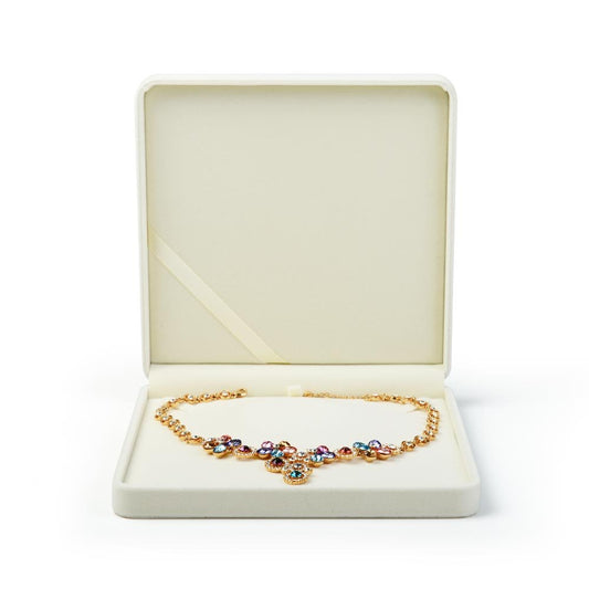 Oirlv Velvet Big Necklace Gift Box Pearl Necklace White Jewelry Box