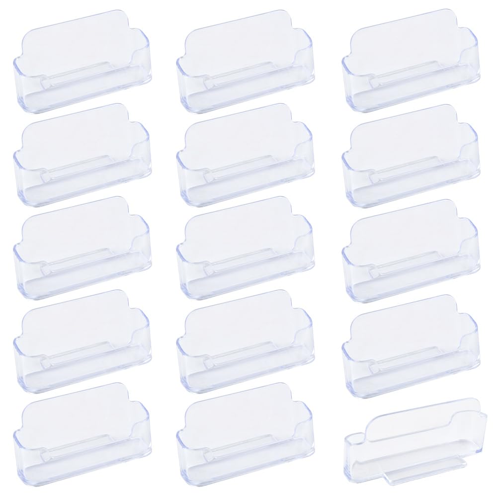 TIMESETL 18Pack Business Card Holder for Desk, Clear Acrylic Office Business Card Holder Display Plastic Business Card Stand Acrylic Desktop Business Card Holders for Exhibition, Home & Office