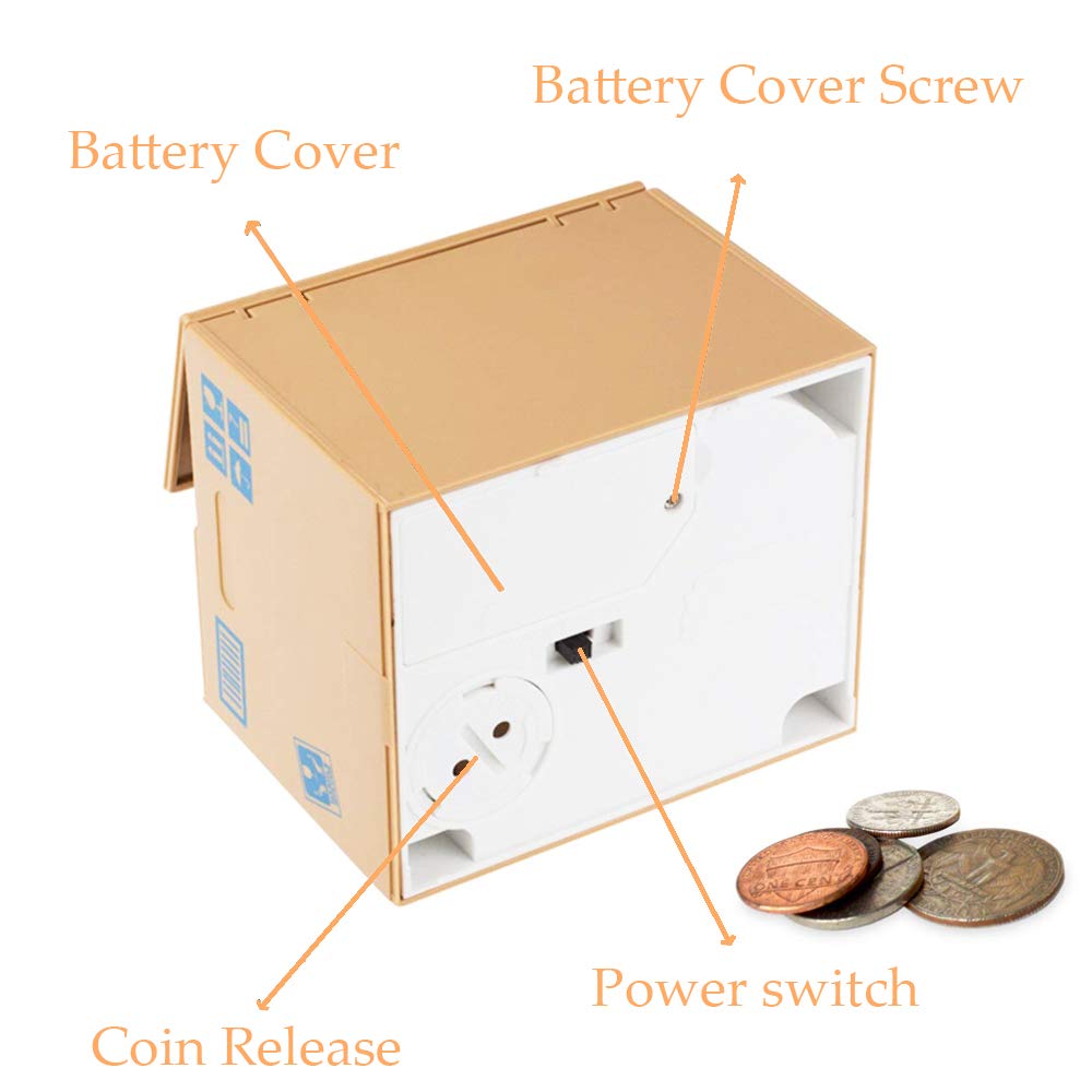 Resulzon Kids Piggy Bank, Stealing ATM Coin Cash Money Counter Saving Can, Cute Mokey Electronic Smart Voice Prompt Piggy Bank Safe Locks, Great Gift for Boys & Girls Christmas