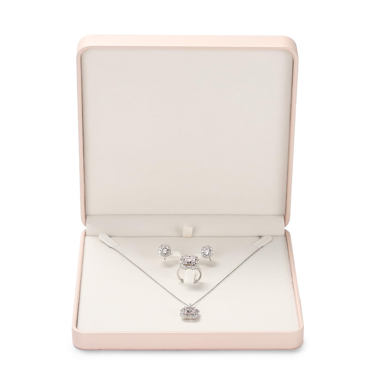 Oirlv Luxury Leather Jewelry Set Box Big Necklace Ring Storage Case Jewelry Gift Box for Bracelet Necklace Earring Ring (Pink)