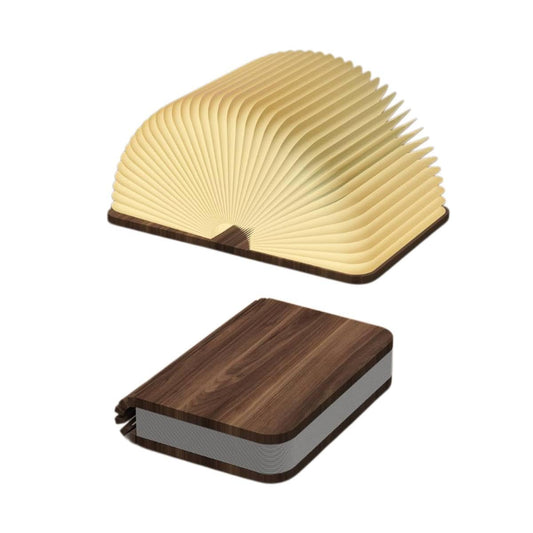 Wooden Book Light Folding, 3 Colors Lamp LED Light Home Decor Birthday, Unique Gift Kids, Women, Friends or Christmas, Rechargeable Lamp, Portable Lights, Desk Light, Bookish Gift (Small 4.7×3.4×1in)