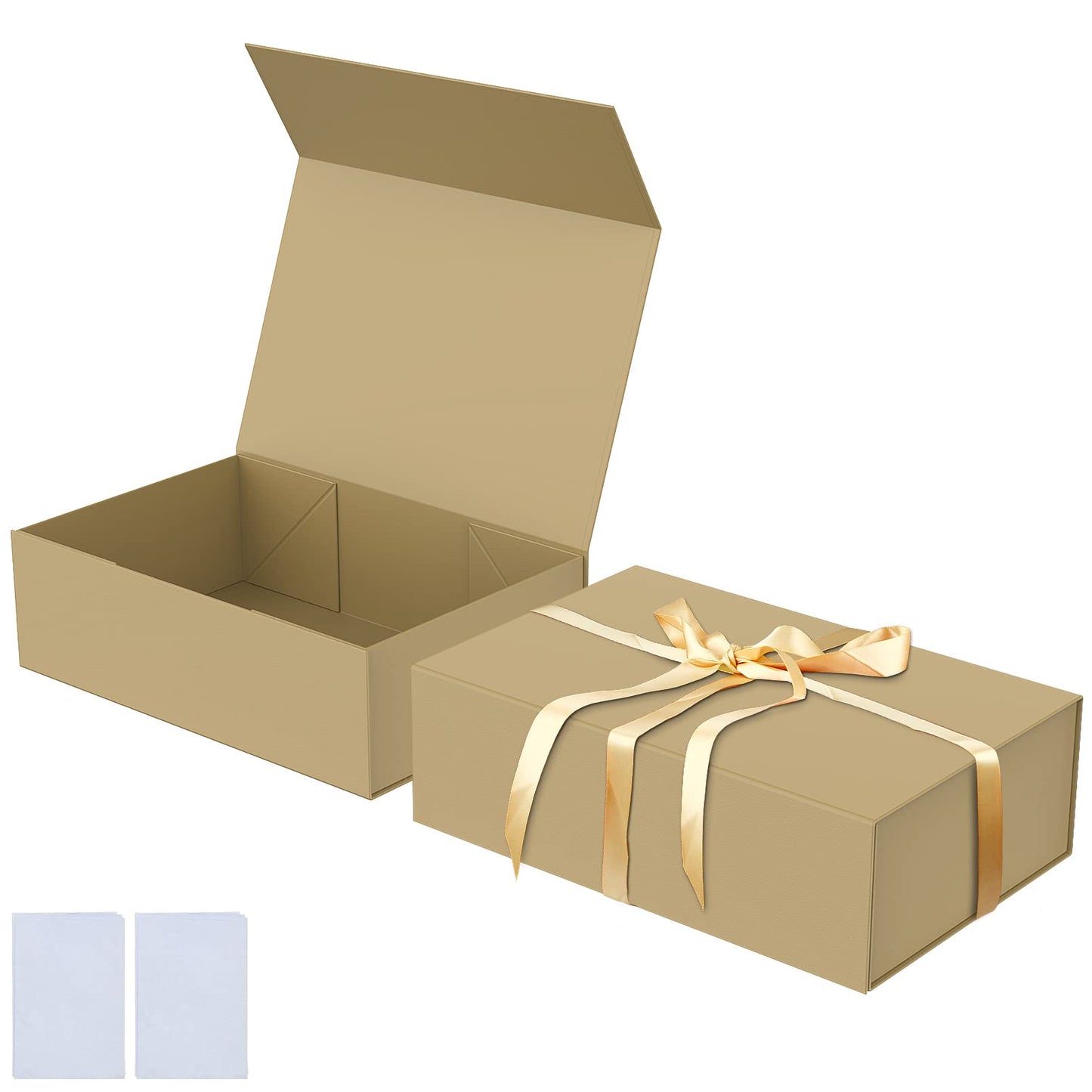 HavrePac Luxury Large Gift Box 13.8"x9"x4.3" Storage Box Ribbon Magnetic Closure for Luxury Packaging Box for Valentine's Day, Mother's Day, Birthdays, Bridal Gifts,Weddings
