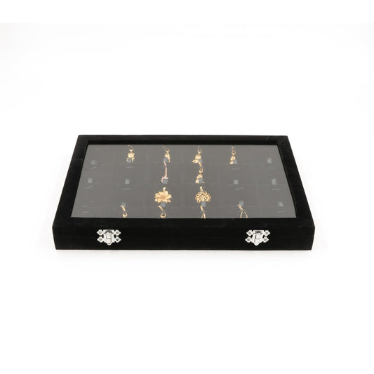 XHMQYC Jewelry Box Necklace Organizer Tray (Black) Necklace Display Case for Storage Jewelry Necklaces Display Stand 24 Slot Pendant Holder for Women