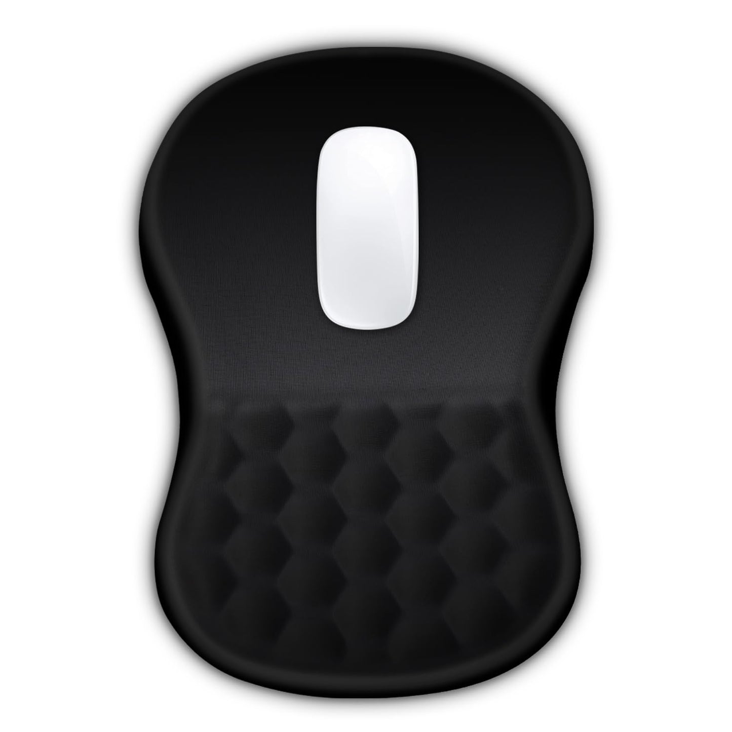 Hokafenle Ergonomic Mouse Pad Wrist Support with Massage Design, Wrist Rest Pain Relief Mousepad with Memory Foam&Non-Slip PU Base, Mouse Pads for Wireless Mouse & Desk (12x8 inch,Black)