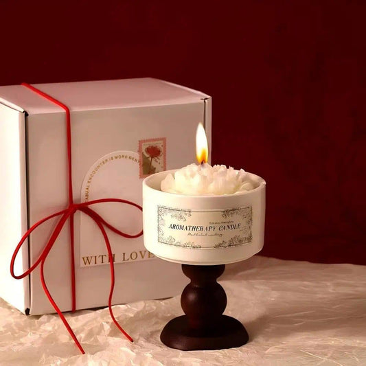 Candle Gift Set for Women, White Peach Oolong Scented Soy Aromatherapy Candle with Greeting Card & Box, Decorative Long Lasting Candles for Home, Birthday Gifts for Mom Friend